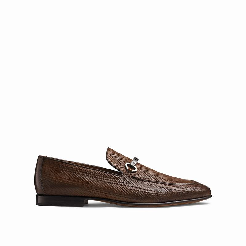 Russell & Bromley Pluto Slip-On Trimmed Loafers Men's Brown [JEM729CM]